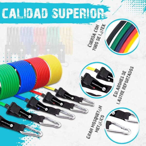 CAPTRONIC Gomas elasticas musculacion | Incluye Ejercitador de Mano y Manual con Fotos | Bandas elasticas musculacion Fabricadas en Látex | Bandas Elásticas Ideal para Deporte y Fitness en Casa, TRX - Image 6