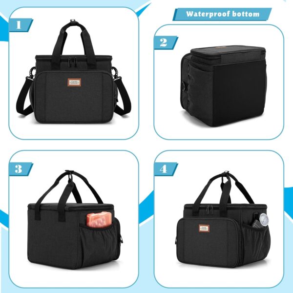 CURMIO Bolsa Médica Aislante, Bolsa Botiquín Portátil para el Hogar, Bolsa de Emergencia para Suministros Médicos y Medicamentos, Negro - Image 5