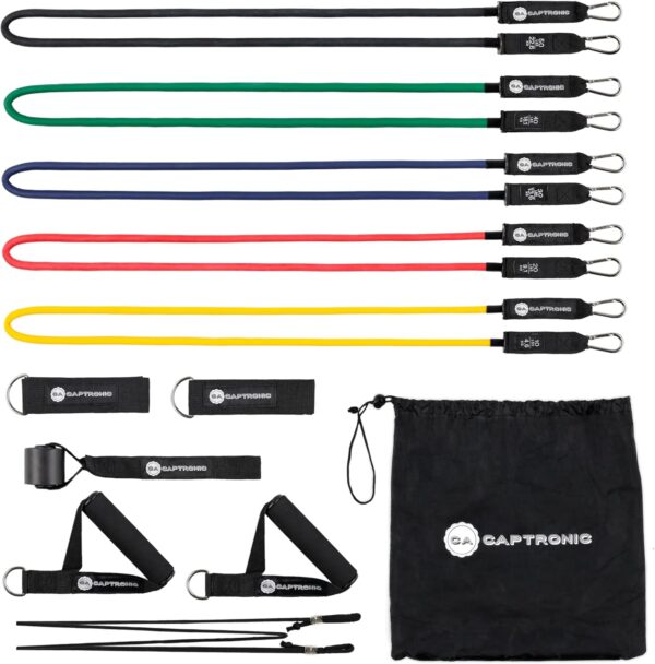 CAPTRONIC Gomas elasticas musculacion | Incluye Ejercitador de Mano y Manual con Fotos | Bandas elasticas musculacion Fabricadas en Látex | Bandas Elásticas Ideal para Deporte y Fitness en Casa, TRX - Image 8