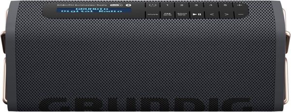 Grundig GBT Band Black: altavoz Bluetooth con radio DAB+ y FM, alcance de 30 metros, más de 8 horas de reproducción, batería de 3,7 V con 2000 mAh, versión Bluetooth V5.0