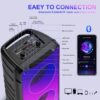 A67 Altavoces Bluetooth 5.0 estéreo, altavoz inalámbrico portátil de 60W (80W pico) con graves ricos, luces coloridas, batería de 10000 mAh, exterior para regalos de fiesta en casa. - Image 5