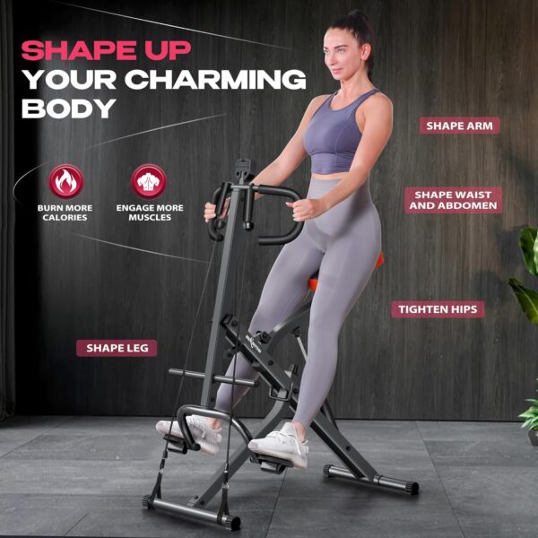 BODY RHYTHM Máquina de Sentadillas para Gimnasio en casa, Entrenamiento de Asistencia en Sentadillas, máquina de Remo para Entrenamiento de Cuerpo Completo, Capacidad de Carga de 220 Libras (Negro) - Image 2