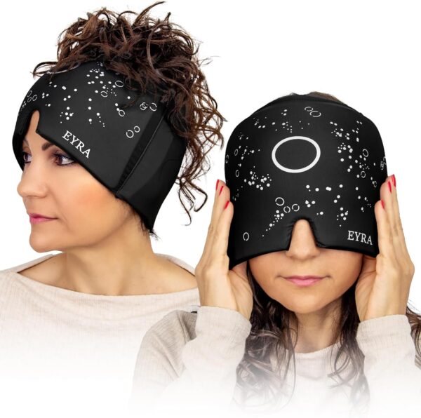 EYRA Gorro Migraña - Gorro Anti Migraña con Terapia de Frío y Calor para Alivio del Dolor de Cabeza, Tensión y Presión Sinusal - Gorro para Migrañas y Máscara Migraña Reutilizable para Terapia 360º - Image 9