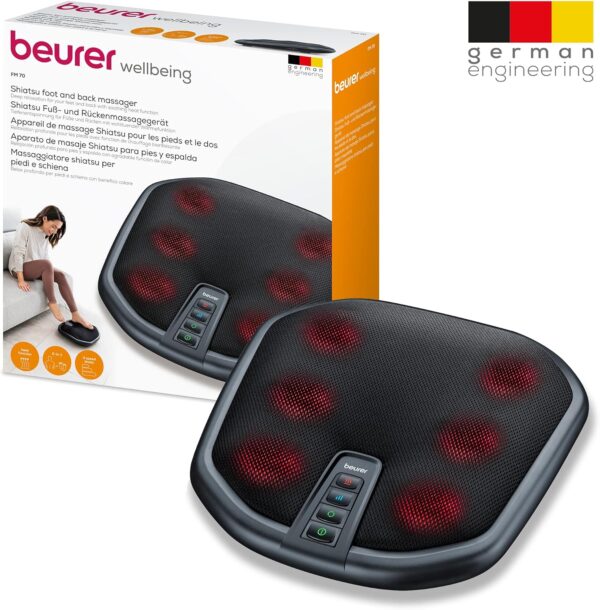 Beurer FM 70 Aparato de masaje Shiatsu para pies y espalda, masaje relajante con función de calor conmutable para aliviar la tensión, material agradable, con función de desconexión automática - Image 6