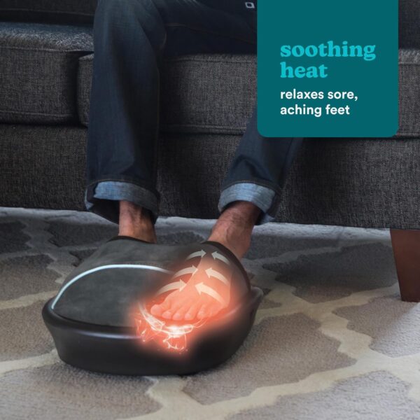 HoMedics Masajeador Eléctrico para Pies – Dispositivo Pórtatil para Masaje Plantar Shiatsu a Comprensón por Aire, con Tecnología de Nodos Gel, Calor e Intensidad Ajustable para uso Doméstico - Image 3
