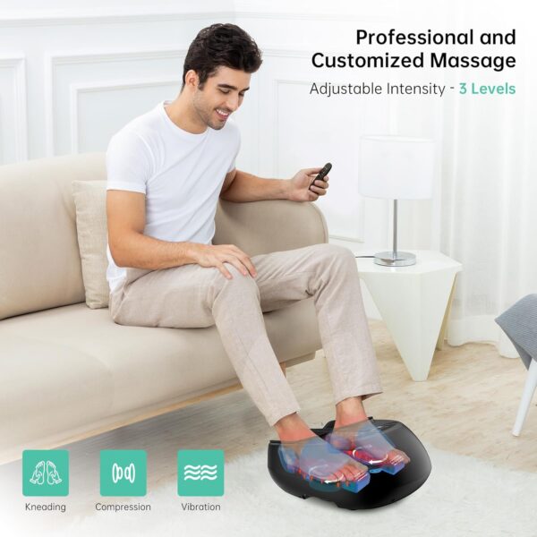Snailax Masajeador de Pies, Masajeador Shiatsu de Pies con Calor, Amasamiento, Compresión, Vibración, Masaje Eléctrico para Fascitis Plantar del Pie, Dolor de Neuropatía, Calentador de Pies, Regalos - Image 2