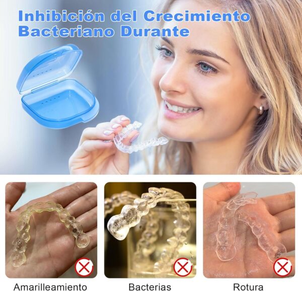 Scettar 4 Pezzi Caja Ortodoncia, 2 Minicepillos de Regalo, Gancho Quita Frenillos 4 Colores, Caja Ferula Dental con Agujeros de Ventilación (Azul transparente/Gris transparente/Rosa/Blanco) - Image 5