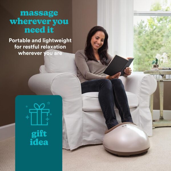 HoMedics Shiatsu Air Pro Shiatsu Masajeador de Pies – Masajeador de Pies Eléctrico con Compresión de Aire, Calor Opcional y Masaje Shiatsu Profundo, Ideal como Regalo para Mujeres y Personas Mayores - Image 7