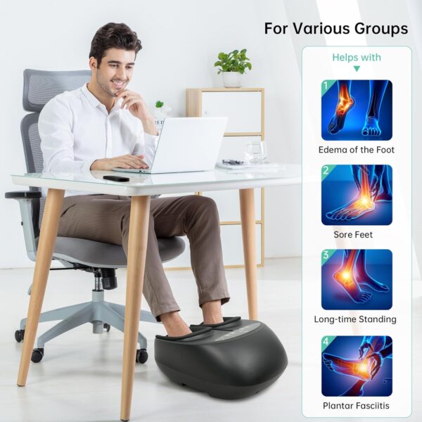 Snailax Masajeador de Pies, Masajeador Shiatsu de Pies con Calor, Amasamiento, Compresión, Vibración, Masaje Eléctrico para Fascitis Plantar del Pie, Dolor de Neuropatía, Calentador de Pies, Regalos - Image 4