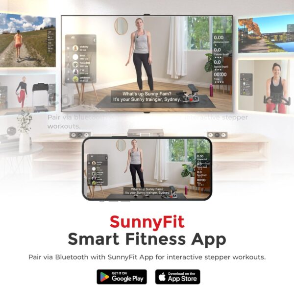 Sunny Health & Fitness Máquina Paso a Paso con Bandas de Resistencia - Image 5