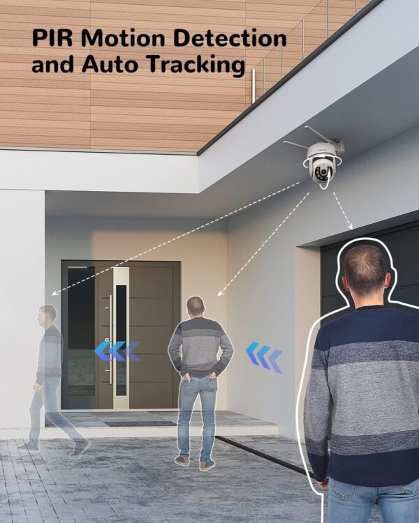 DEATTI Camara de Vigilancia WiFi Exterior, 2K Cámara IP PTZ para Exterior, CloudEdge App, Audio Bidireccional, Detector de Movimiento, Visión Nocturna, IP66, Soporta Tarjeta SD de 128G (No Incluido) - Image 2