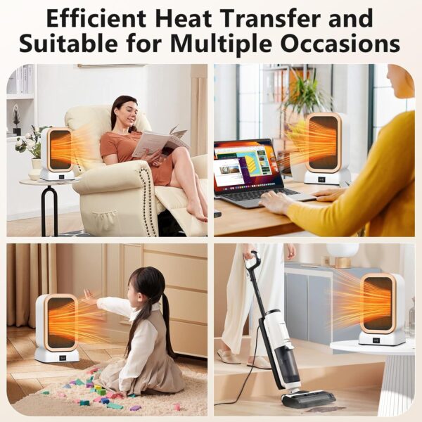 Journeyside Calefactor Electrico, Mini Calefactor Ventilador Portátil,1000W Bajo Consumo Calefactor Electrico de Aire 2 Configuraciones Calor, Ceramico Silencioso Calefactor para Oficina/Dormitorio - Image 7