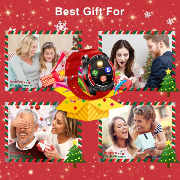 Tipmant Reloj Inteligente Mujer Hombre Smartwatch Pantalla táctil con Ranura para Tarjeta SIM Cámara Podómetro Moviles Baratos y Buenos Pulsera de Actividad para Android Xiaomi Samsung Huawei (Rosa) - Image 6