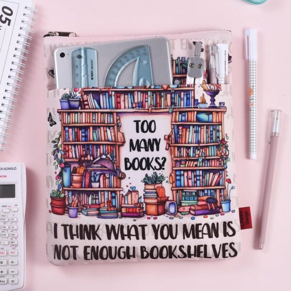 LParkin Funda de libro para amantes de los libros para mujer, regalo de bibliotecaria de gusano de biblioteca, club de lectura, cubierta de libro impermeable, regalo divertido de biblioteca, bolsa de - Image 5