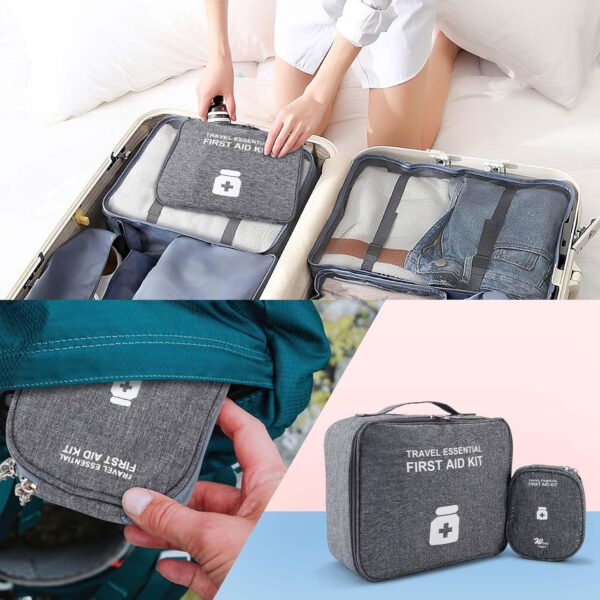 Gowkeey Botiquín de Primeros Auxilios 2 Piezas Bolsas de Medicamentos,Bolsa Médica Vacio,Primeros Auxilios Portátil Bolsa,para Oficina,Hogar,Deportes,Viajes,Senderismo,Camping - Image 5