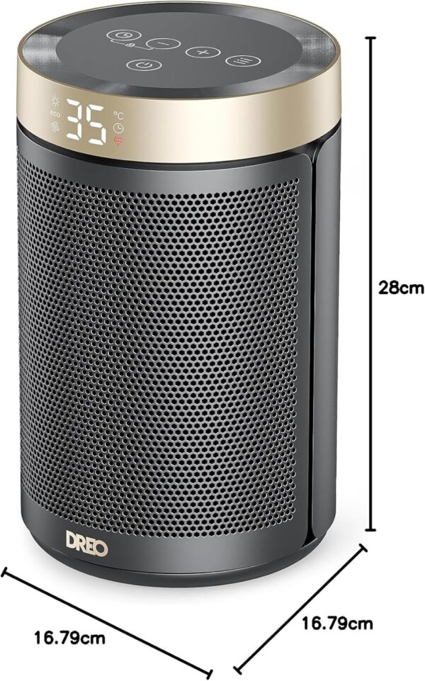 Calefactor Cerámico Dreo Para Interiores, Calefactor con Termostato Portátil, Temporizador de 12H, Modo Eco y Ventilador, Calentador Cerámico PTC de 1500W Rápido y Seguro para Oficina Dormitorio Casa - Image 7