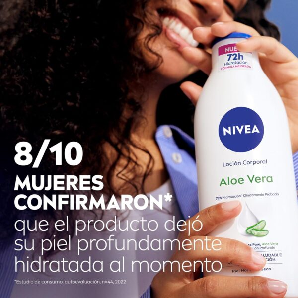 NIVEA Loción Corporal Aloe Vera (1 x 625 ml), body loción refrescante para 72 h de hidratación profunda, loción hidratante con aloe vera, ácido hialurónico y sérum nutritivo - Image 6
