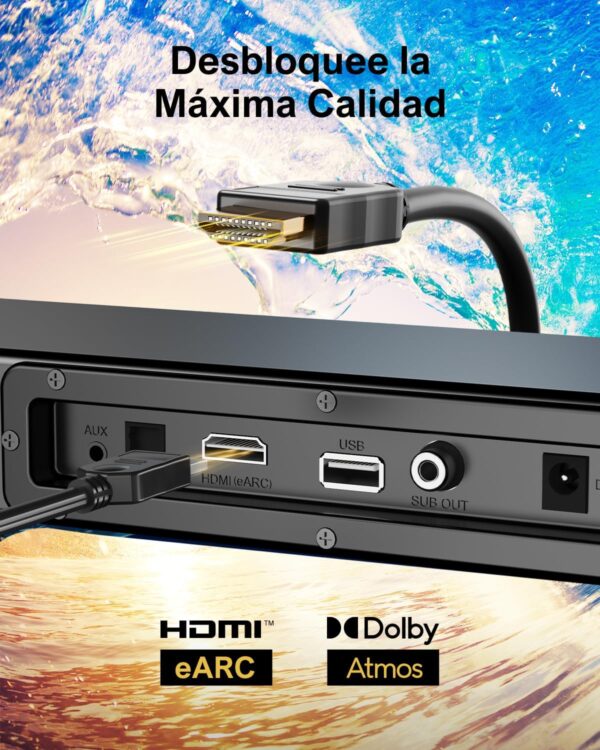 ULTIMEA Dolby Atmos Barra De Sonido para TV, Potencia Máxima 190W, BASSMX, 3D Sonido Envolvente, 2.1 Barra Sonido con Subwoofer, Diseño Compacto Cine En Casa PC Soundbar, 5.3 Bluetooth, Nova S50 - Image 5