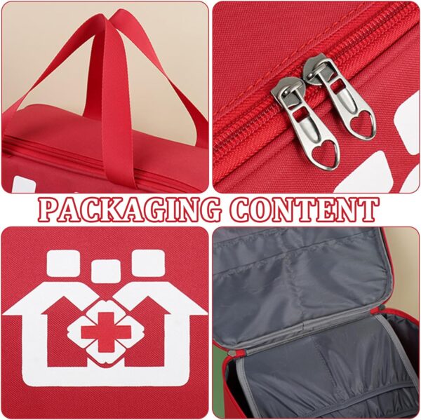 Bolsa de medicamentos, 2 piezas bolsa de medicamentos, bolsa de primeros auxilios impermeable, bolsa de emergencia médica de gran capacidad, bolsa de almacenamiento vacía para la escuela, viajes, - Image 4