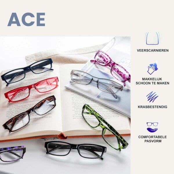 La Compañía Gafas De Lectura Valor Pack 5 Ligero Hombres Mujeres Azul Rosa Púrpura Verde Rojo RRRRR32-3456Z +3,00 - Image 4