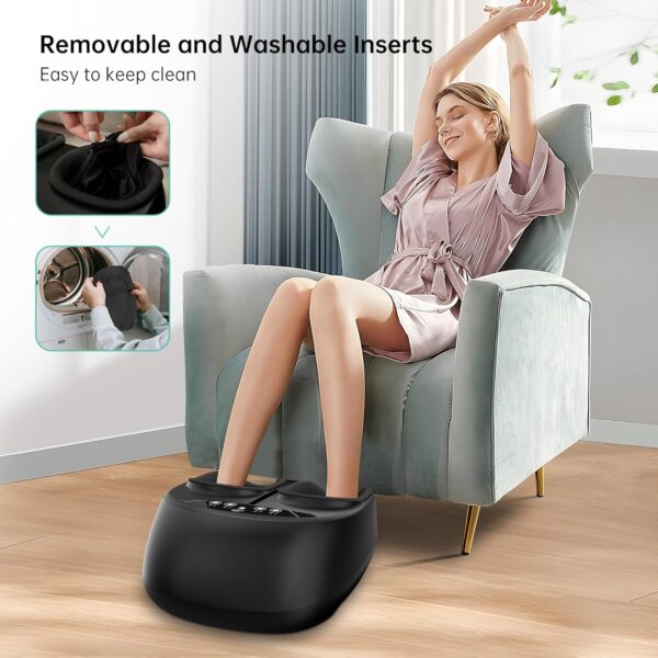 Snailax Masajeador de Pies, Masajeador Shiatsu de Pies con Calor, Amasamiento, Compresión, Vibración, Masaje Eléctrico para Fascitis Plantar del Pie, Dolor de Neuropatía, Calentador de Pies, Regalos - Image 7