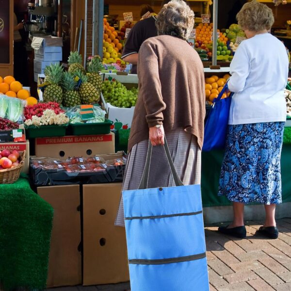 Wpsagek Bolsa de Compras Plegable con Ruedas,Bolsa de Compras con Ruedas - Bolsas con Carrito portátiles Carrito de Compras Plegable | Carro Plegable para Bolsa de Compras con Ruedas, Bolsa de Viaje - Image 2