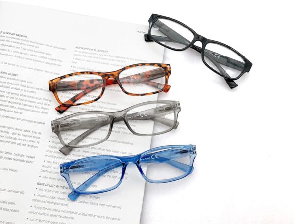 HEEYYOK 4 Gafas de Lectura Hombres Mujer Marco Rectangular Moda Comodas con Flexibilidad con Bolsa - Image 6