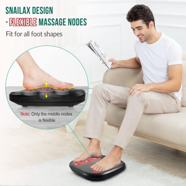 Snailax masajeador de pies Shiatsu con Calor, Nudos de Masaje Flexibles para Todos los tamaños de pies, analgésico eléctrico - Image 2