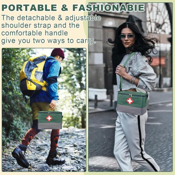 Hossom Botiquin Viaje, Bolsa Botiquin Médico Vacío con Correa, Macuto Botiquín de Primeros Auxilios Portátil, Mochila de Emergencias para Hogar, Oficina, Viajes, Camping Gran Capacidad - Image 6