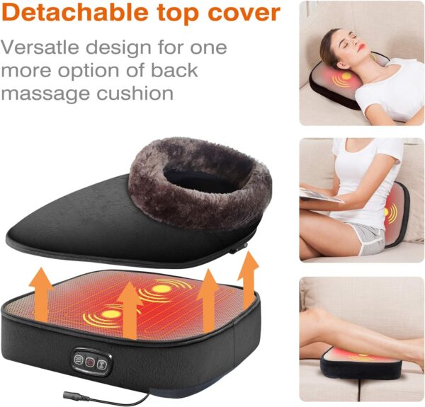 Snailax - Calentador de pies con masaje, vibración y cojín de calefacción para pies acogedores con 5 modos de masaje y 2 terapia de calefacción, cojín de masaje eléctrico calentado para pies, espalda - Image 2