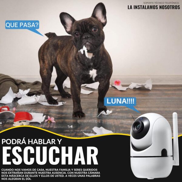 Cámara Vigilancia WiFi Interior Camara IP 1080P de Seguridad con Detección de Movimiento y Visión Nocturna | Camara Vigilancia de Bebé con Audio Bidireccional Compatible iOS Android Blanca - Image 2
