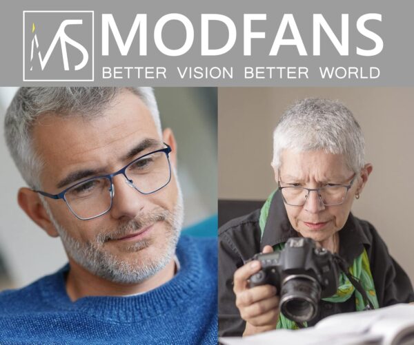 MODFANS Un Pack de 3 Gafas de Lectura Hombres Anti Luz Azul,Rectangular Metal Acero Inoxidable - Lente Clara,Vision Clara - Ligeras Comodas,Colores Gris Marron Azul - Image 7