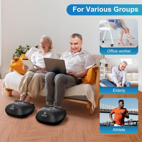Comfier Shiatsu Masajeador Eléctrico de Pies con Calor, Vibración, Rodillos y Compresión de Aire, Masaje Shiatsu de Pies para Fascitis Plantar y Alivio del Dolor, Regalos para Mamá, Papá - Image 4
