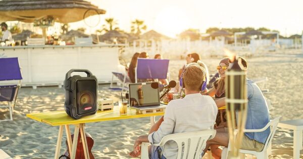 Motorola Sound ROKR 800 - Altavoz Bluetooth - Batería de 20 horas de duración - Radio FM - LED de colores - Puertos DC, USB, AUX y MIC - Tecnología inalámbrica verdadera - Negro - Image 7