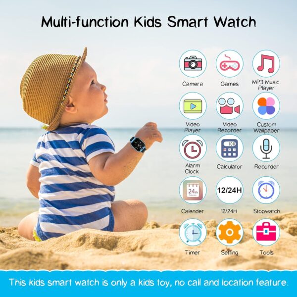 Reloj Inteligente Niño con 16 Juegos, Smartwatch Niños MP3 Música HD Cámara Vídeo Alarma Pantalla Táctil, Reloj para Niños Regalos Niños y Niñas de 3-12 Años - Image 6