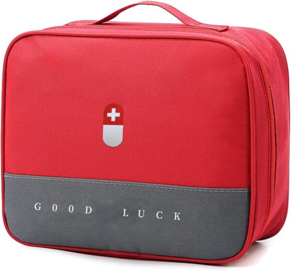 Wesoke Bolsa de primeros auxilios, color rojo, bolsa de almacenamiento médico vacía, kit médico de supervivencia, portátil, grande, bolsa de suministros médicos de emergencia para el hogar, camping,