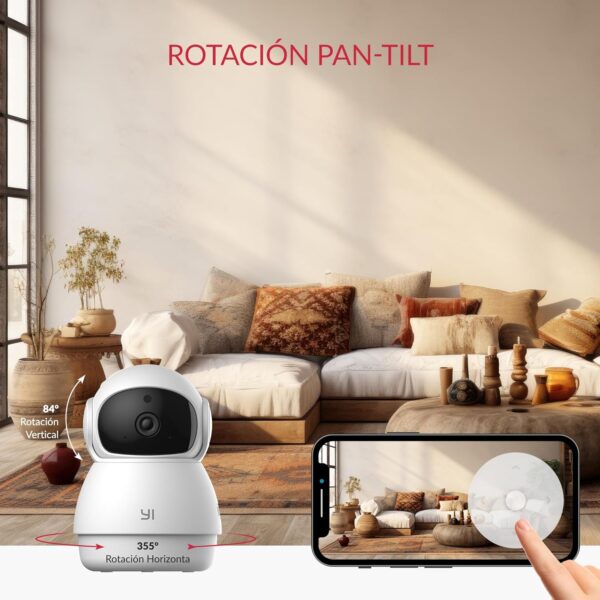 YI Camara de Vigilancia Interior Dome Guard 2K, PTZ 360° Camara WiFi 2.4Ghz, Camara IP con Detección de Movimiento, Visión Nocturna, Notificación en Tiempo Real, SD y Nube, Compatible Alexa & Google - Image 5