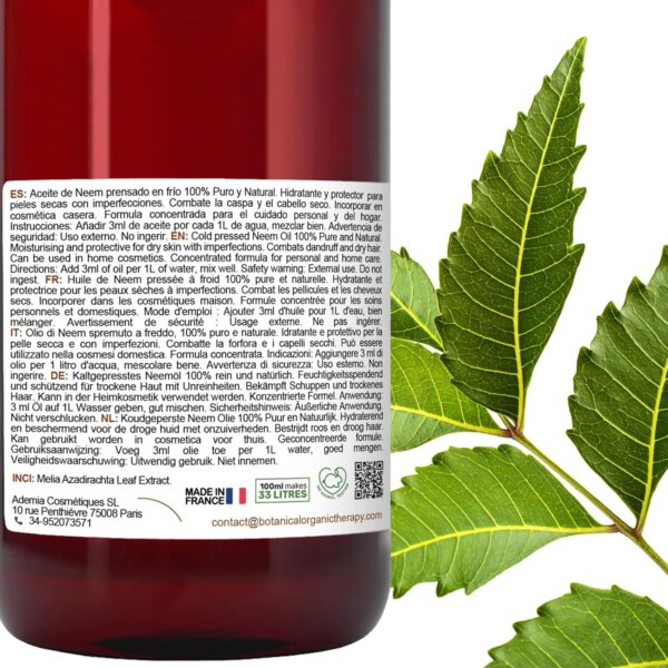 Aceite de Neem Orgánico - + 300 Control de Plagas - Huerto Saludable, Agricultura Ecológica - Anti Pulgones, Cochinillas, Repelente Mosquitos - Cuidado de Piel, Cabello y Mascotas 250 ML - Image 2
