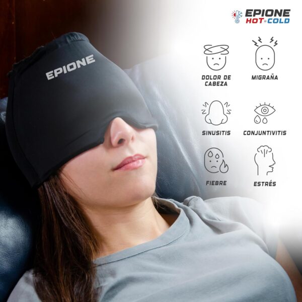 Boston Tech Gorro Migraña Frío con Gel de alta densidad- Alivio de Dolores de Cabeza, Migraña y Tensión - Terapia de Compresión Fría o Caliente - Material Suave y Flexible para Máximo Confort - Image 2