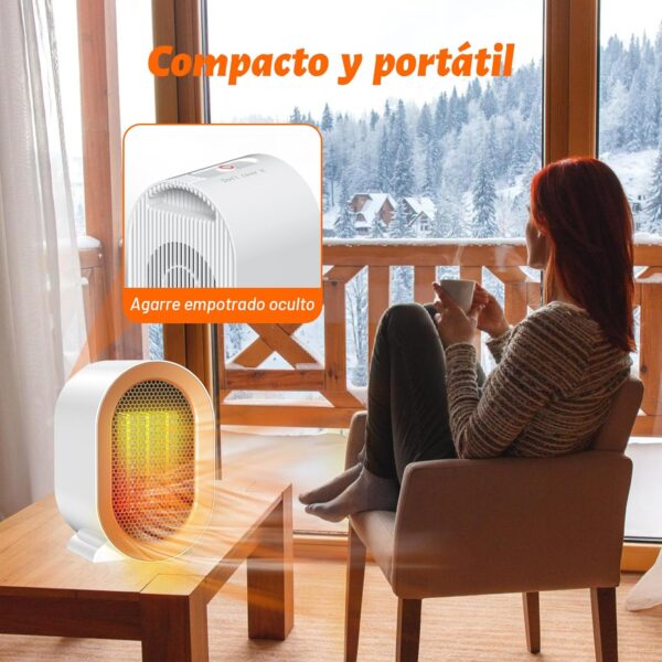 Calefactor Bajo Consumo 1200W, Calentador Cerámico Silencioso,Protección contra el sobrecalentamiento/Automatic Shut-Off, Calefactor Electrico Para 20m2, baño, Oficina, Hogar, Dormitorio - Image 2