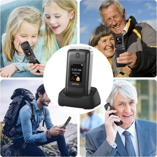 4G Telefono Movil Libres para Mayores, Telefonos Moviles Teclas Grandes con Tapa, Gran Pantalla de 2,8" + 1,77, SOS Notruftaste, Movil Basico Gente Mayor Dual SIM con 1200mAh Akku, Ladestation(Negro) - Image 6