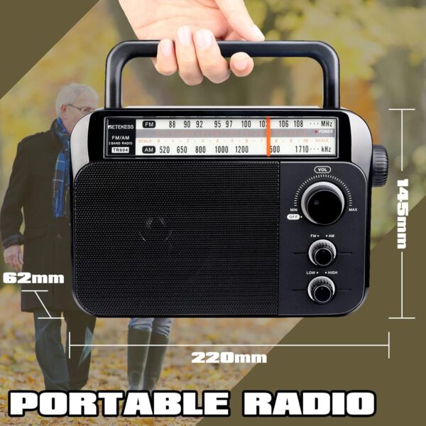 Retekess TR604 Radio portátil, Radio Am FM,Perilla Grande, Altavoz Grande,Admite Ajuste de Agudos y Graves,Adecuado para Personas Mayores,Regalo del Día de la Madre - Image 6
