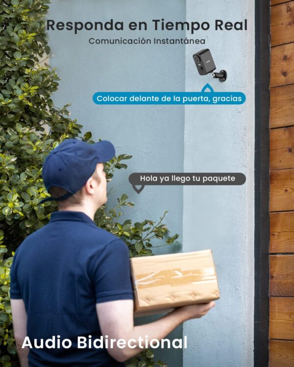 ieGeek Cámara Vigilancia WiFi Exterior Solar, 2K Camaras de Vigilancia sin Cables, Batería Incorporada, Visión Nocturna en Color, Detección de Movimiento Humano PIR, Audio de 2 Vias, Compatible Alexa - Image 9