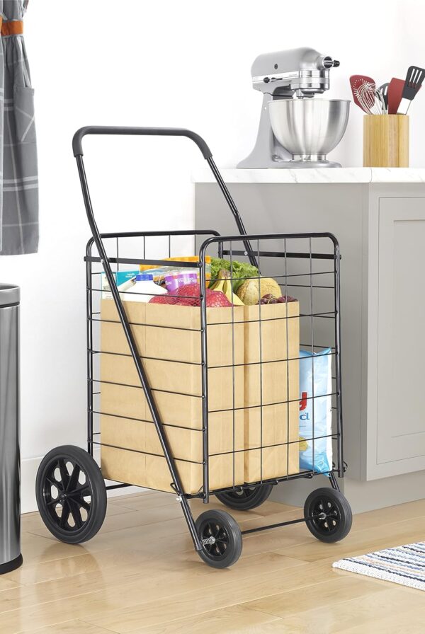 Whitmor Carrito utilitario de Lujo, Extragrande, Color Negro - Image 2