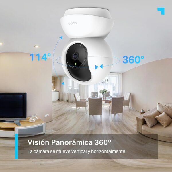 TP-Link Tapo C210 - Cámara IP WiFi 360° Cámara de Vigilancia 2K (3MP),Visión nocturna Admite tarjeta SD hasta 512 GB, Detección y seguimiento de movimiento, Control Remoto, Compatible con Alexa - Image 4