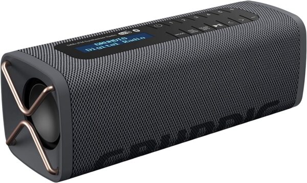 Grundig GBT Band Black: altavoz Bluetooth con radio DAB+ y FM, alcance de 30 metros, más de 8 horas de reproducción, batería de 3,7 V con 2000 mAh, versión Bluetooth V5.0 - Image 2