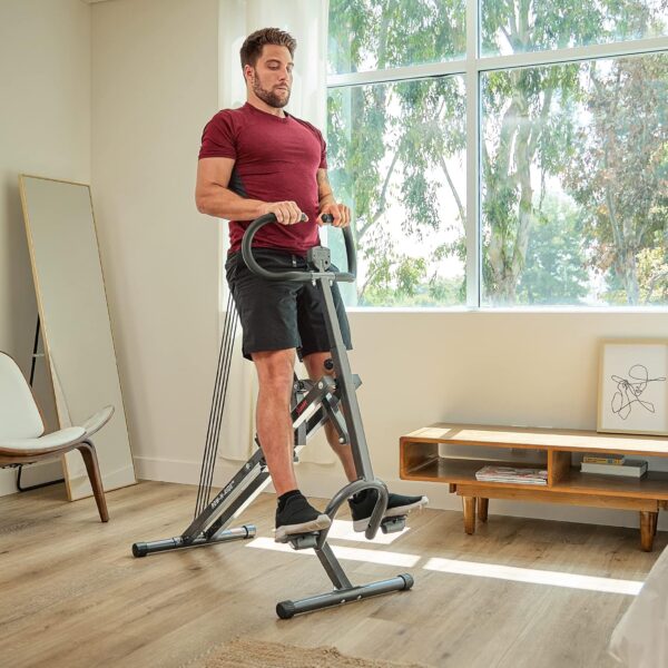 Sunny Health & Fitness Row-N-Ride Plus, máquina de Sentadillas asistidas de Alta Resistencia, Resistencia Ajustable y Asiento Acolchado Grueso - NO. 077PLUS - Image 8