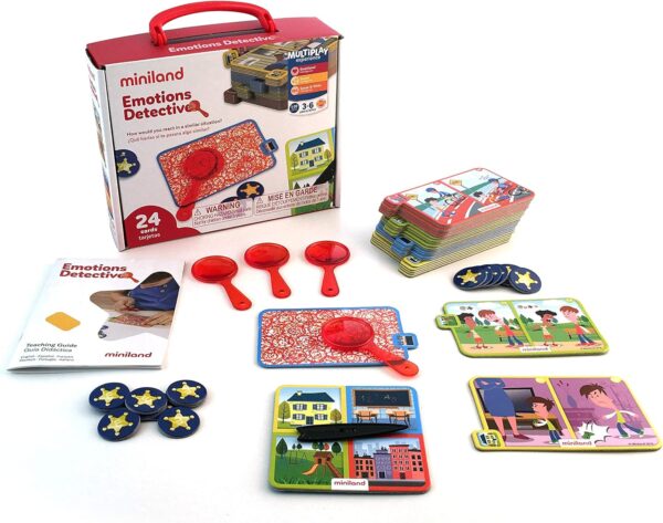 Miniland- Divertido Juego para Aprender la resolución de conflictos y emociones, Multicolor, Medium (45402)