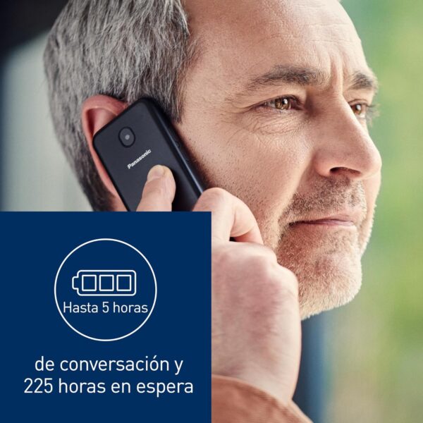 Panasonic KX-TF200 Teléfono Móvil, Doble Banda GSM 900/1800 MHz, LCD TFT en Color de 2,4", Cámara de 0,3 MP, MP3 y Radio FM, Batería Li-Ion de 1000 mAh, Para Audífonos, Tarjeta SIM única, Negro - Image 4