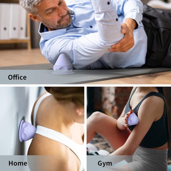 PROIRON Bolas de Masaje, Pelota Masaje Muscular con Ventosa para Automasaje, Liberación Miofascial, Trigger Point, Crossfit, Elimina Dolores Musculares: Espalda Cuello Piernas Pies Etc, Morado - Image 7